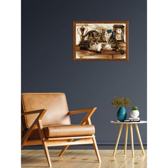 Riolis FURRY FRIENDS Cross Stitch Kit #1247 Cat Kitten Design Complete $49 NEW - Picture 11 of 11